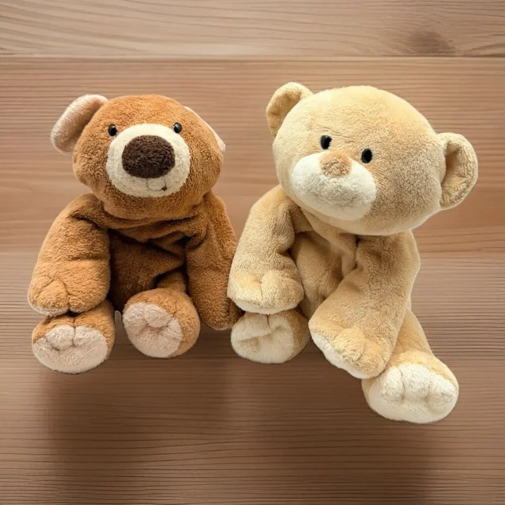 TY Pluffies Bears Slumbers & Baby Woods Plush Tylux Bean Fill Teddys *no tags*
